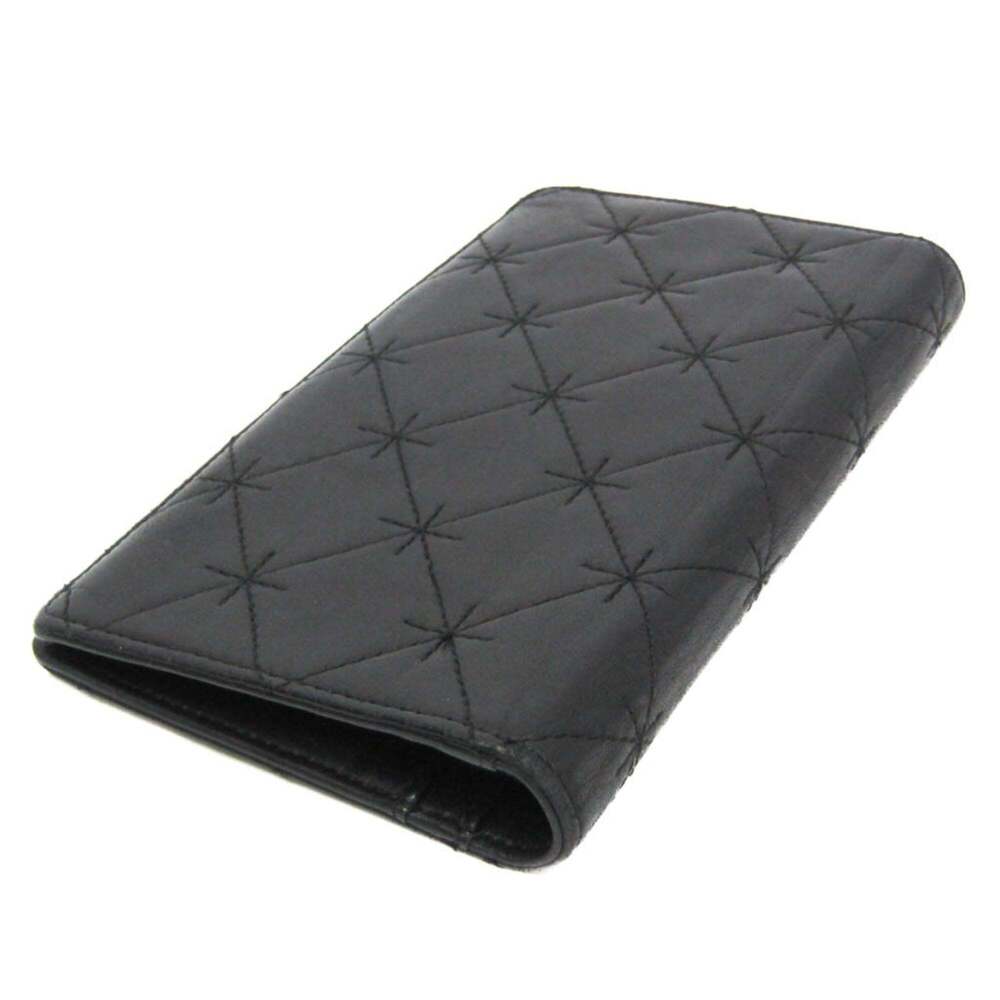 CHANEL Authentic Black Lambskin Leather Logo Wallet - Picture 3 of 16